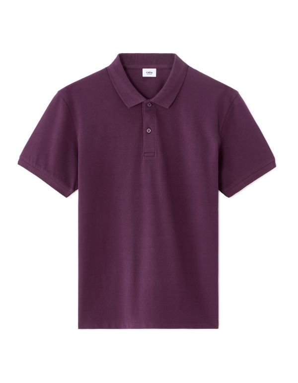 Polo piqué regular 100% coton - violet