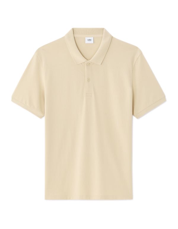 Polo piqué regular 100% coton - beige clair