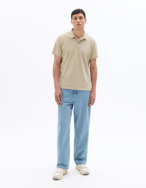 Polo piqué regular 100% coton - beige clair