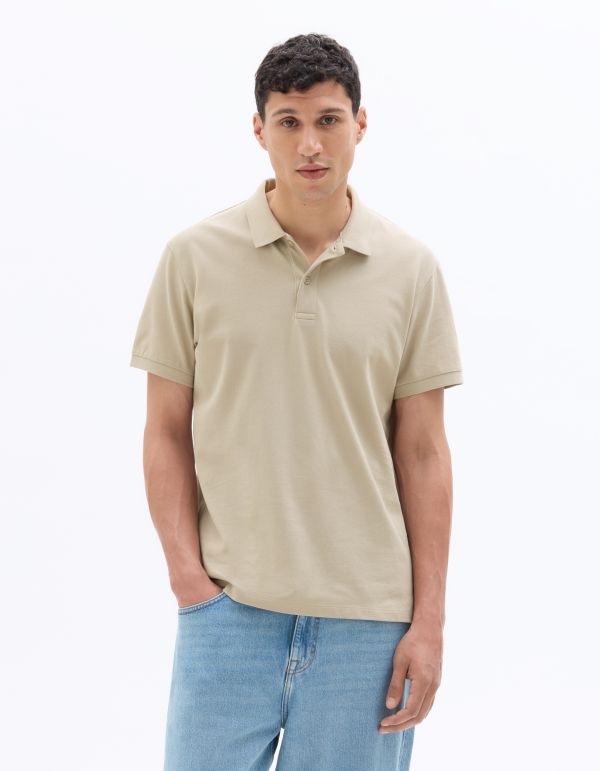 Polo piqué regular 100% coton - beige clair