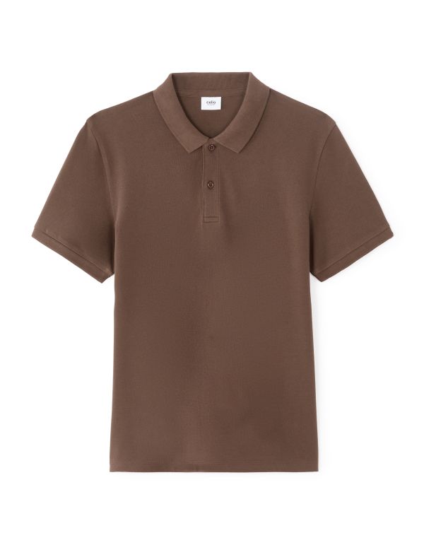 PO.01 Polo piqué regular 100% coton - marron glcé