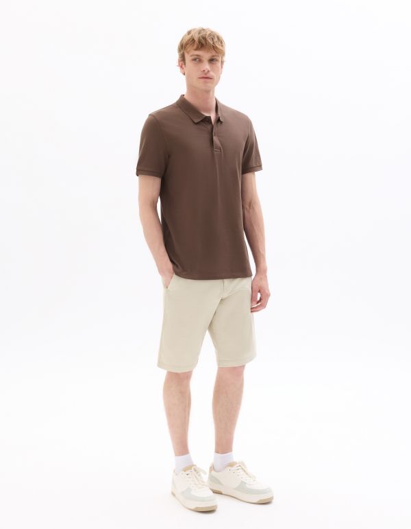 PO.01 Polo piqué regular 100% coton - marron glcé