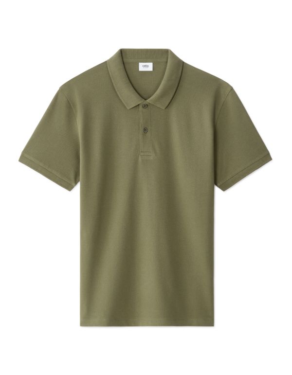 Polo piqué regular 100% coton - vert olive