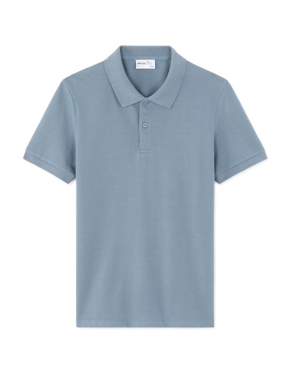 PO.01 Polo piqué regular 100% coton - bleu