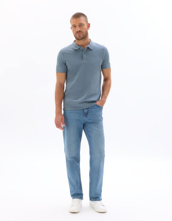PO.01 Polo piqué regular 100% coton - bleu