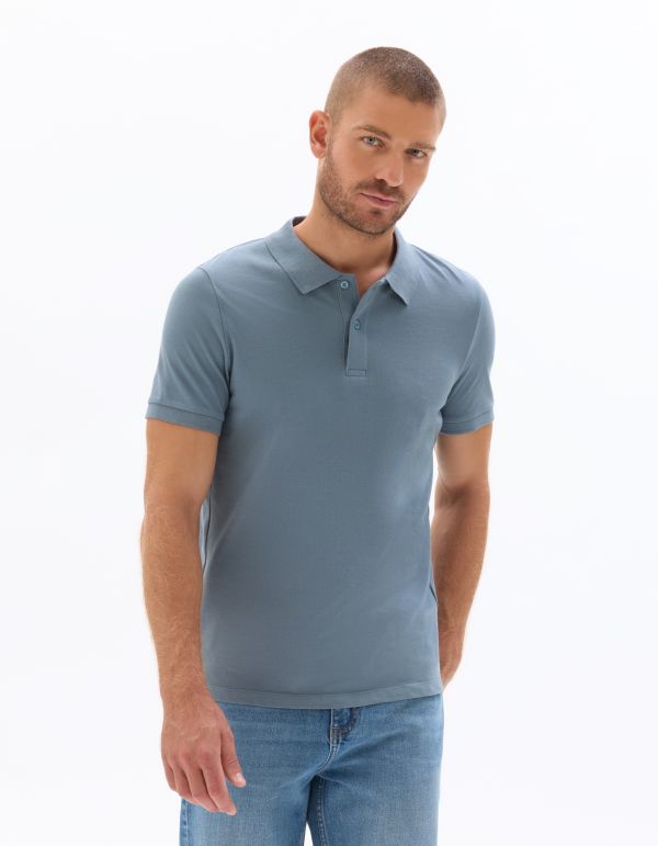 PO.01 Polo piqué regular 100% coton - bleu