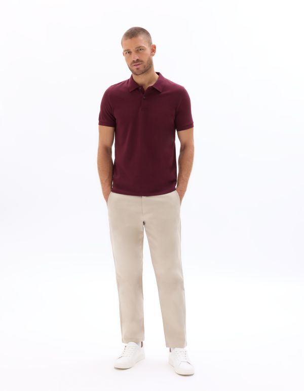 PO.01 Polo piqué regular 100% coton - rouge foncé