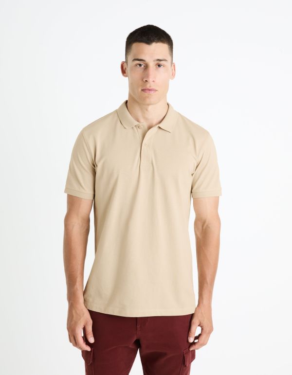 Polo piqué straight 100% coton - beige