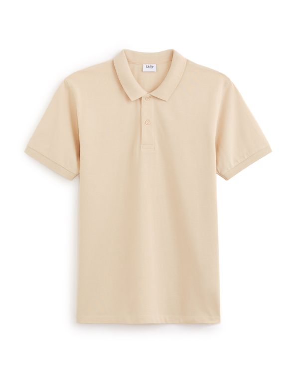 Polo piqué straight 100% coton - beige