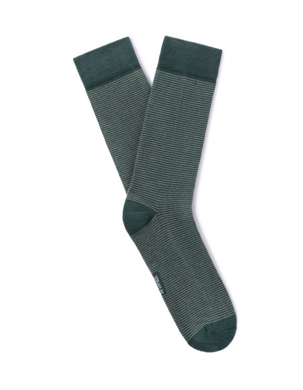 Chaussettes hautes à rayures - vert