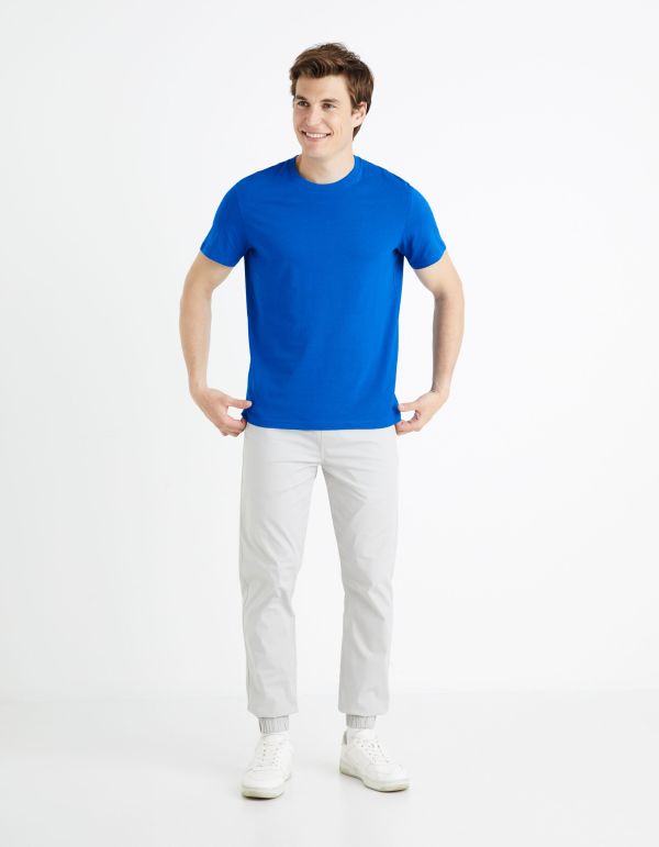 T-shirt col rond 100% coton - bleu