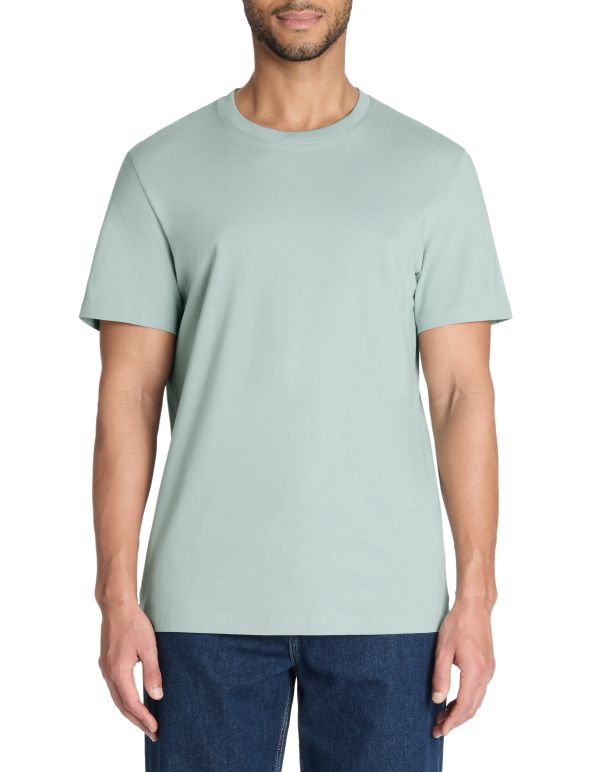 T-shirt straight col rond 100% coton - vert