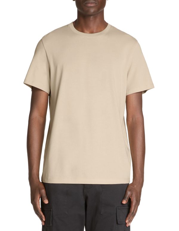 T-shirt straight col rond 100% coton - beige