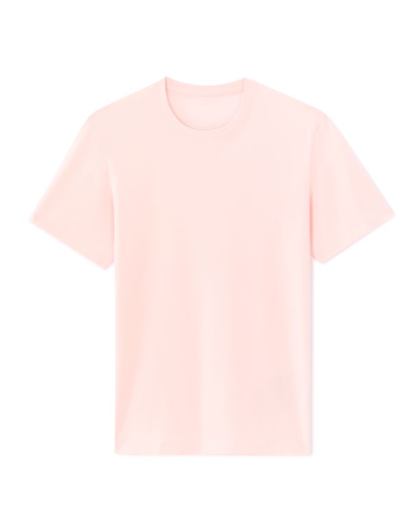 T-shirt regular col rond 100% coton - rose
