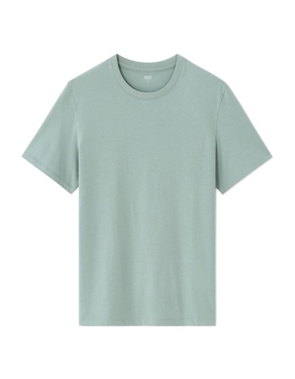 T-shirt regular col rond 100% coton - bleu clair