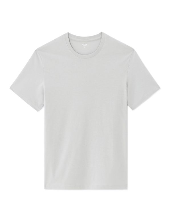 T-shirt regular col rond 100% coton - gris