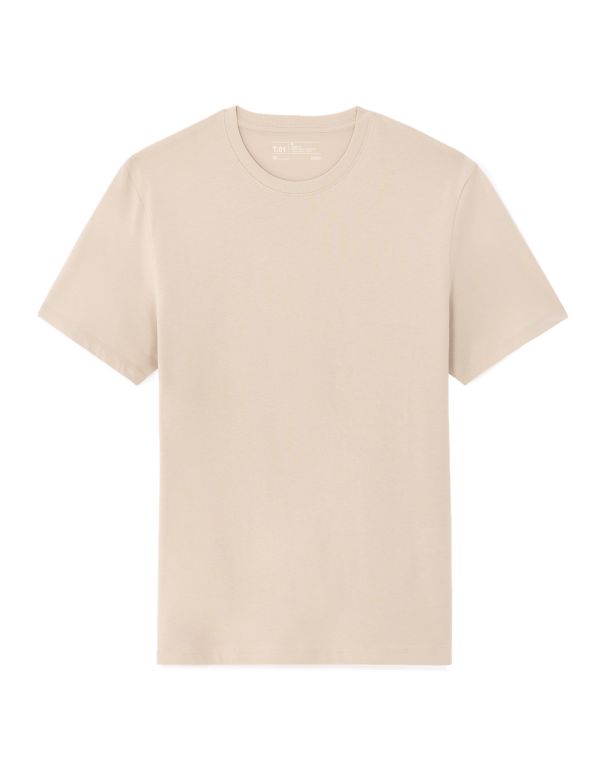 T.01 T-Shirt regular col rond 100% coton - beige