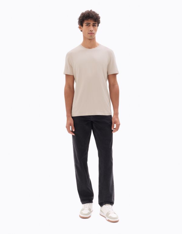 T.01 T-Shirt regular col rond 100% coton - beige