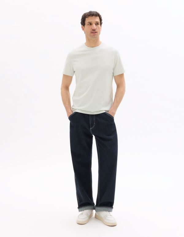 T-shirt regular col rond 100% coton - vert menthe
