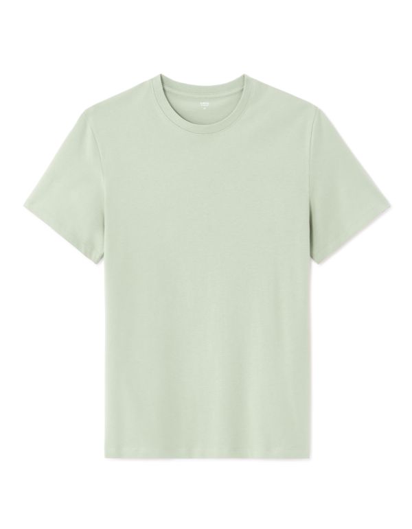 T-shirt regular col rond 100% coton - vert clair