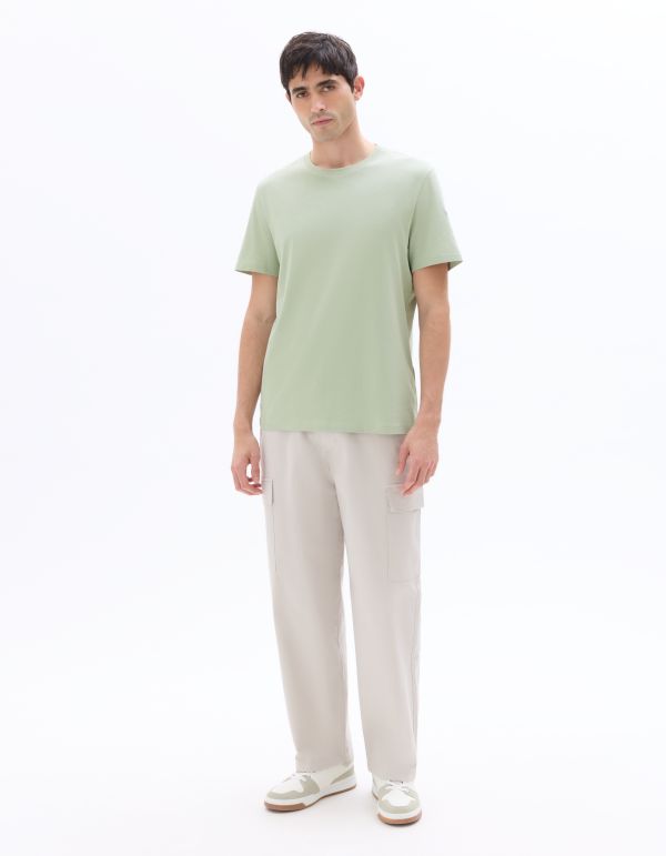T-shirt regular col rond 100% coton - vert clair