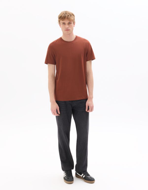 T.01 T-shirt regular col rond 100% coton - rouge