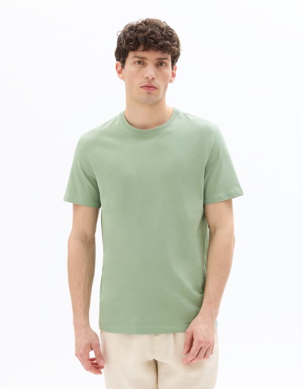 T.01 T-shirt regular col rond 100% coton - vert