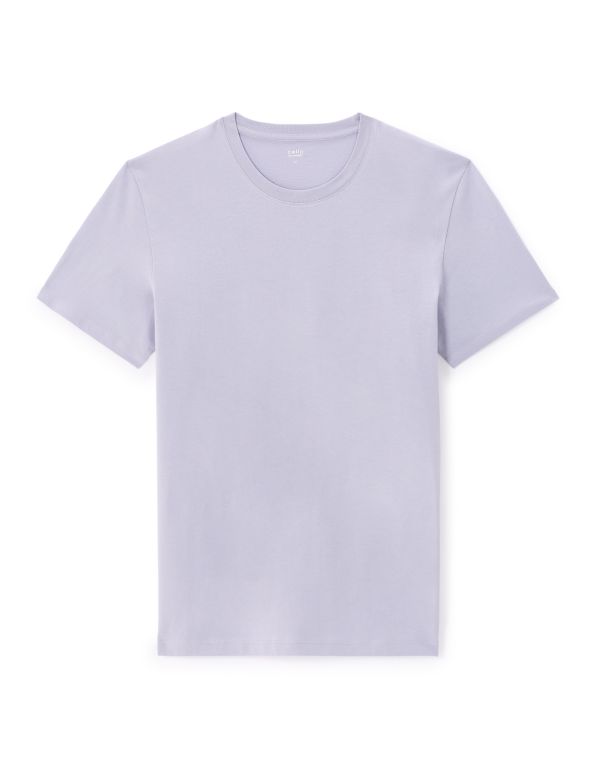 T-shirt straight col rond 100% coton - lavande
