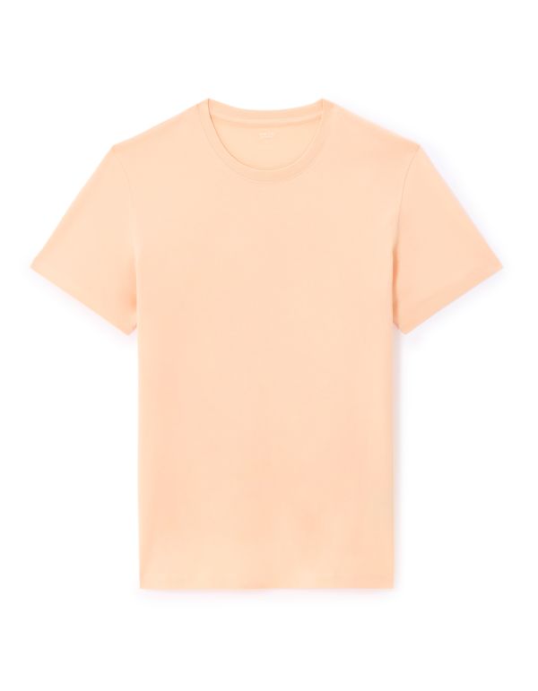 T-shirt straight col rond 100% coton - orange
