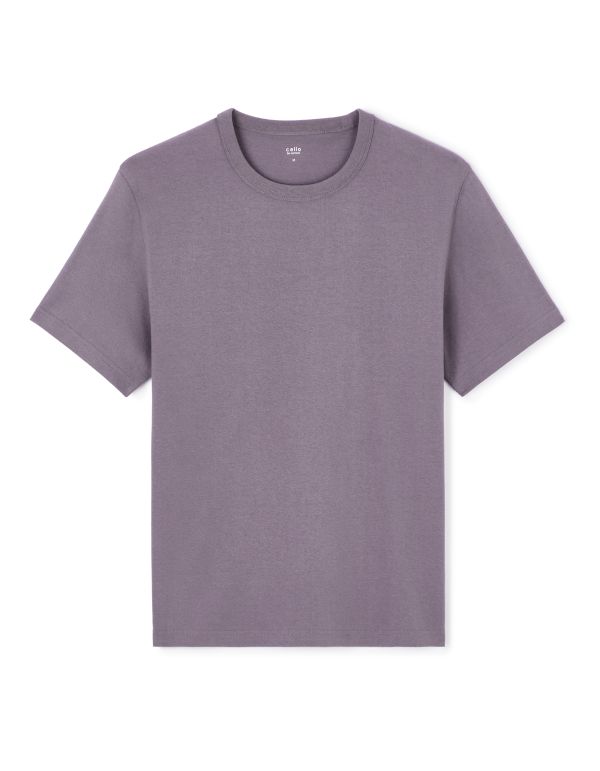 T-shirt boxy col rond 100% coton - gris