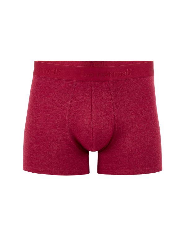 Boxer en coton stretch uni - bordeaux