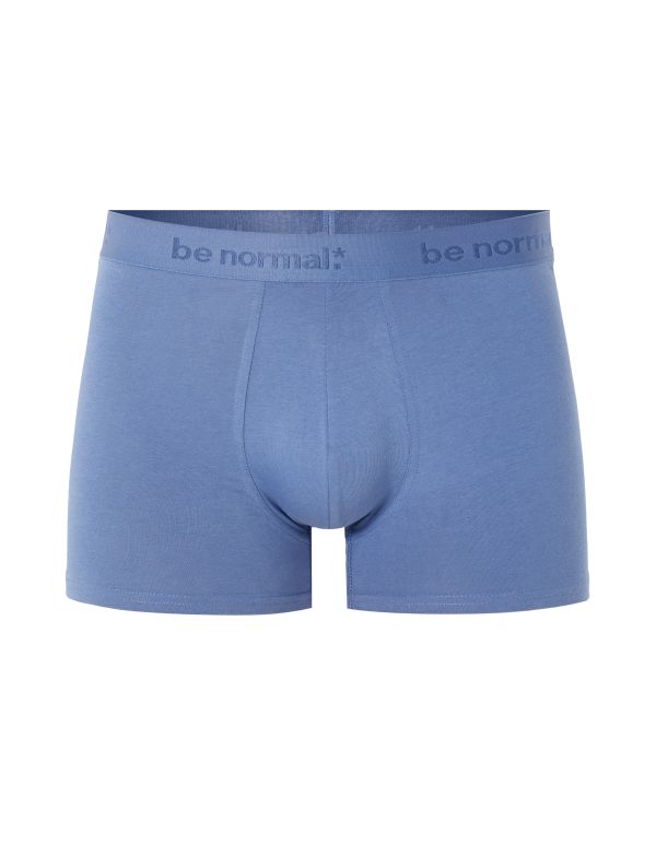 Boxer en coton stretch uni - bleu
