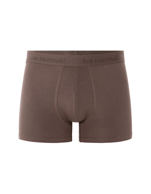 Boxer en coton stretch uni - marron