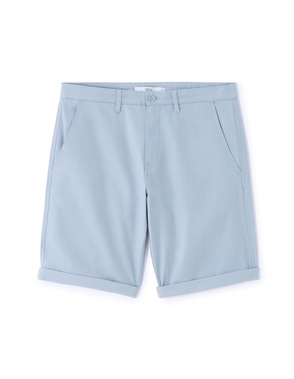 Bermuda chino en coton stretch - bleu clair