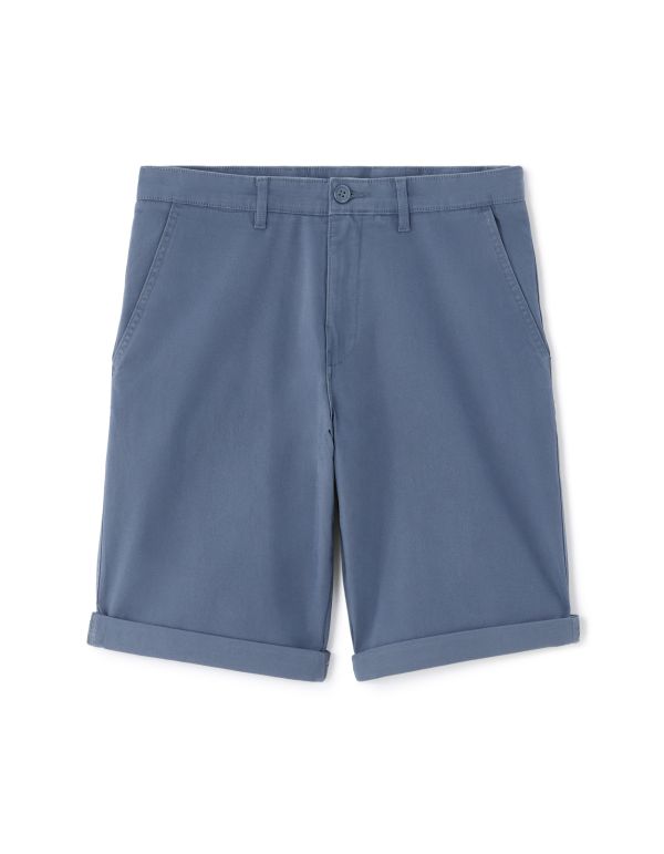 Bermuda chino en coton stretch - bleu moyen