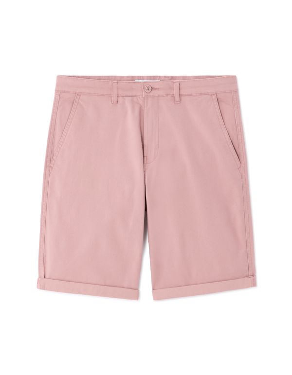 Bermuda chino en coton stretch - rose moyen