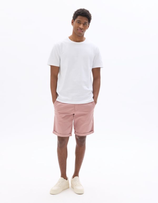 Bermuda chino en coton stretch - rose moyen