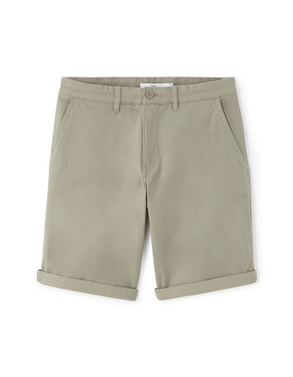 Bermuda chino en coton stretch - kaki clair