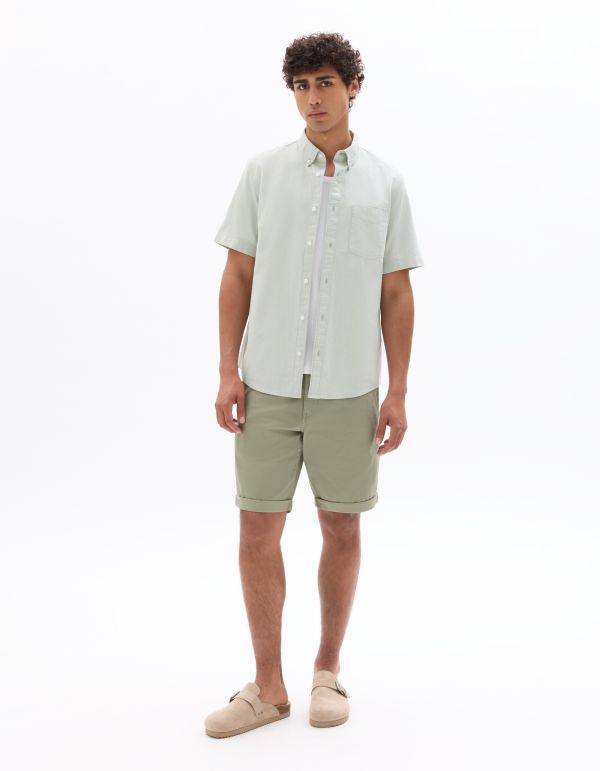 Bermuda chino en coton stretch - kaki clair