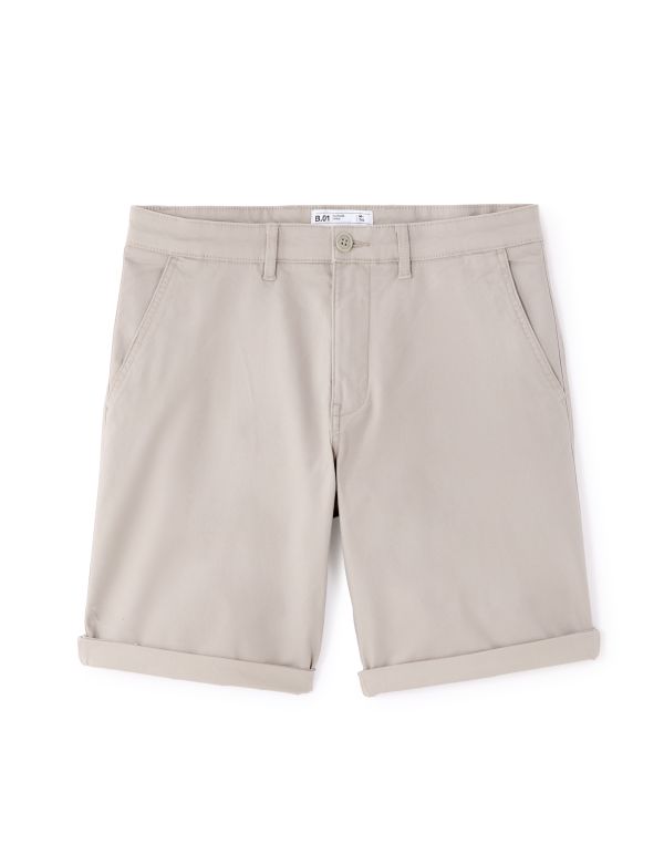 B.01 Bermuda chino en coton stretch - gris clair