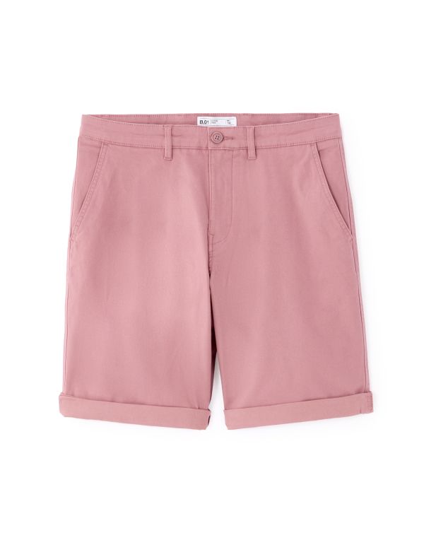 B.01 Bermuda chino en coton stretch - rose