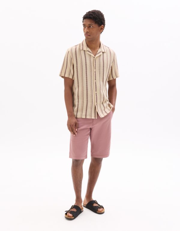 B.01 Bermuda chino en coton stretch - rose
