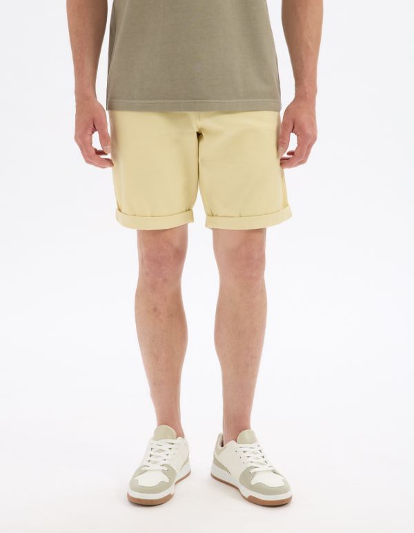 Bermuda chino en coton stretch - jaune