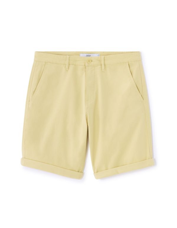 Bermuda chino en coton stretch - jaune