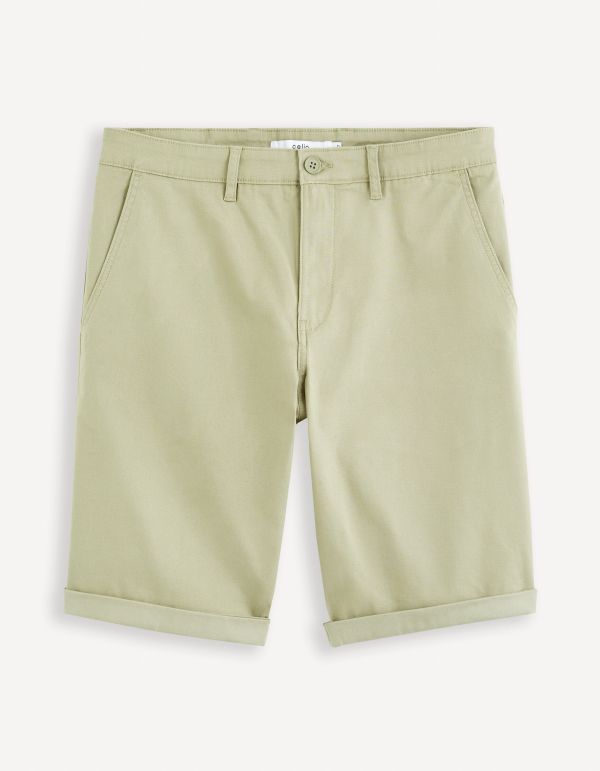 Bermuda chino uni coton stretch - vert clair