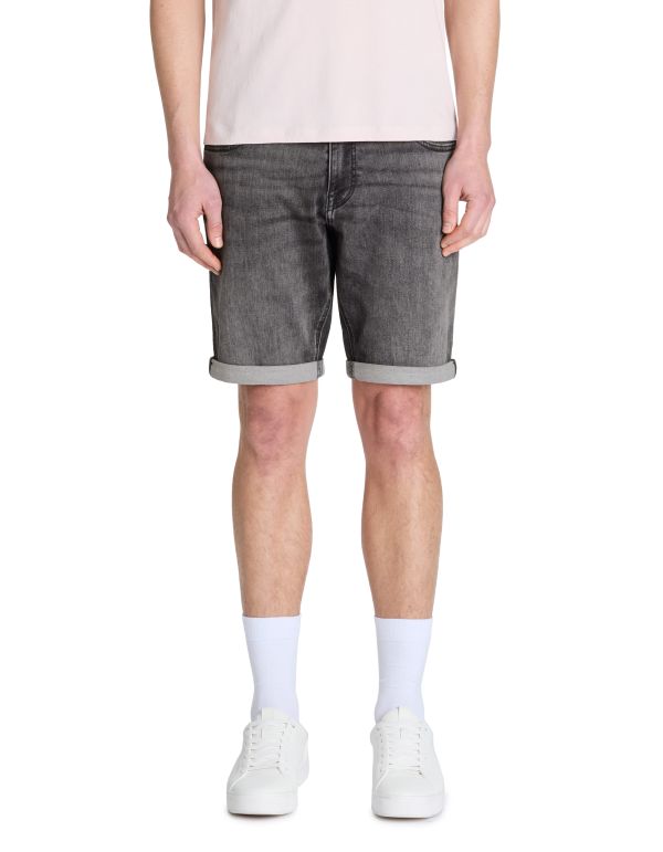 Bermuda straight en jean - gris