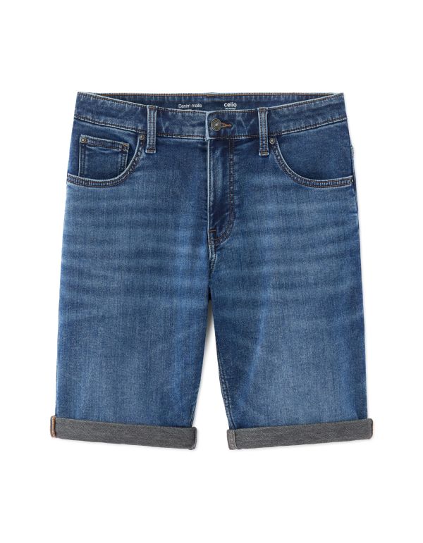 Bermuda straight en jean - bleu