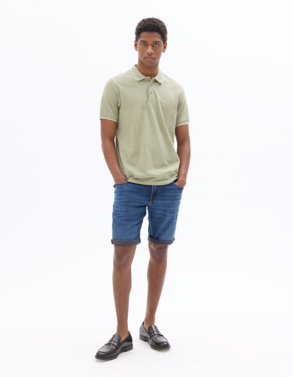 Bermuda straight en jean - bleu