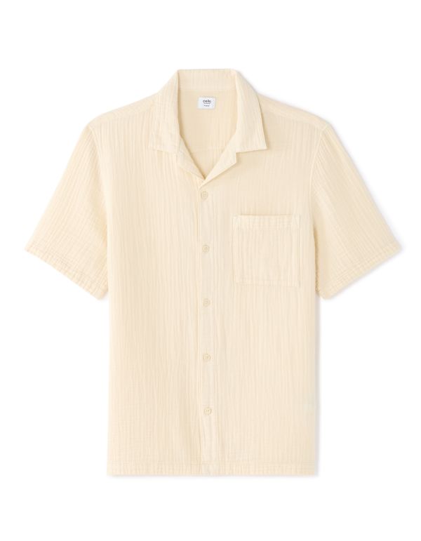 Chemisette regular 100% gaze de coton - beige naturel