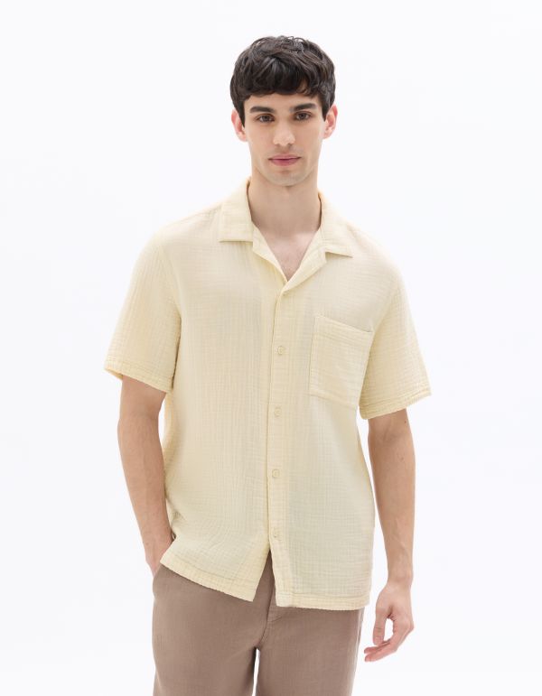 Chemisette regular 100% gaze de coton - beige naturel